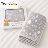 HAPPIMUMS BABY PLUSH SLEEPING BLANKET DOUBLE PLY SHOOTING STAR 110 x 80 - GREY