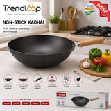 PRESTIGE CLASSIQUE NON-STICK KADHAI WITH WOODEN HANDLE - 32 CM