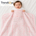 HAPPIMUMS BABY PLUSH SLEEPING BLANKET DOUBLE PLY BLUSH PATCHWORK 110 x 80 - PINK