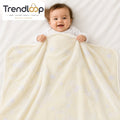 HAPPIMUMS BABY PLUSH SLEEPING BLANKET DOUBLE PLY MOON & STARS 110 x 80 - CREAM