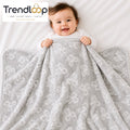 HAPPIMUMS BABY PLUSH SLEEPING BLANKET DOUBLE PLY SWEET RIBBON 110 x 80 - GREY