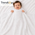 HAPPIMUMS BABY PLUSH SLEEPING BLANKET DOUBLE PLY SWEET RIBBON 110 x 80 - WHITE