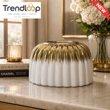 CERALUXE CERAMIC TISSUE BOX HOLDER - BLACK & GOLD