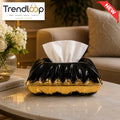 CERALUXE CERAMIC TISSUE BOX HOLDER - BLACK&GOLD