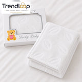HAPPIMUMS BABY PLUSH SLEEPING BLANKET DOUBLE PLY BASEBALL 110 x 80 - WHITE