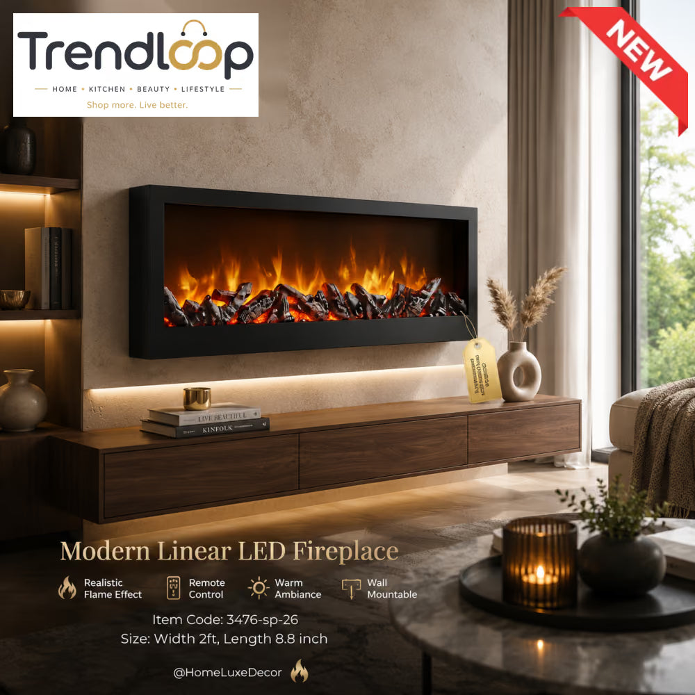 MODERN LINEAR LED ELECTRIC FIREPLACE