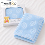HAPPIMUMS BABY PLUSH SLEEPING BLANKET DOUBLE PLY BASEBALL 110 x 80 - BLUE