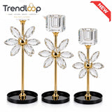 LUXURY CRYSTAL FLOWER VOTIVE CANDLE HOLDER SET - 3 PCS