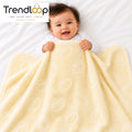 HAPPIMUMS BABY PLUSH SLEEPING BLANKET DOUBLE PLY BASEBALL 110 x 80 - CREAM