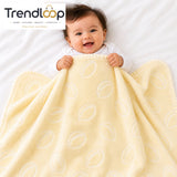 HAPPIMUMS BABY PLUSH SLEEPING BLANKET DOUBLE PLY BASEBALL 110 x 80 - CREAM