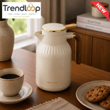 VACUUM INSULATED HOT & COLD THERMAL JUG WITH WOOD-GRAIN HANDLE 1.5 LITER 1-PIECE