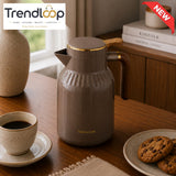VACUUM INSULATED HOT & COLD THERMAL JUG WITH WOOD-GRAIN HANDLE 1.5 LITER 1-PIECE