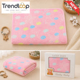 HAPPIMUMS BABY PLUSH SLEEPING BLANKET DOUBLE PLY SPACE DREAM  110 × 80 CM - PINK