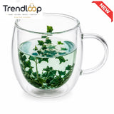DOUBLE WALL HERBAL GLASS TEA MUG - 250ML