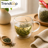 DOUBLE WALL GREEN TEA GLASS MUG - 250ML