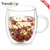 DOUBLE WALL HERBAL GLASS TEA MUG - 350ML