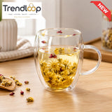 DOUBLE WALL GLASS TEA MUG - 350 ML