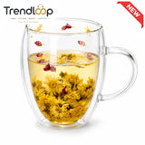 DOUBLE WALL GLASS TEA MUG - 350 ML