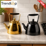 2.0L STAINLESS STEEL STOVETOP TEA KETTLE (BLACK & GOLD)