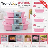 PLASTIC FOOD STORAGE CONTAINER SET WITH TRANSPORT LID - 3 PIECE SET