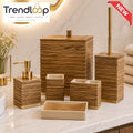 MODERN TEXTURED CERAMIC BATHROOM ACCESSORIES SET – 6 PIECES