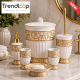 ROYAL LUXURY CERAMIC BATHROOM ACCESSORIES SET – 6 PIECES