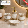 LUXURY MARBLE CERAMIC BATHROOM ACCESSORIES SET – 4 PIECES