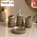 LUXURY STONE TEXTURE BATHROOM ACCESSORIES SET – 4 PIECES