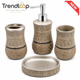 LUXURY STONE TEXTURE BATHROOM ACCESSORIES SET – 4 PIECES