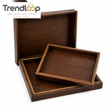 LUXEWOOD PREMIUM 3-PIECE RECTANGULAR WOODEN SERVING TRAY SET