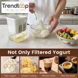 GREEK YOGURT MAKER & FILTER SIEVE – WHEY SEPARATOR & CHEESE MOISTURE STRAINER KITCHEN TOOL 1500ML - ROUNDED SQUARE