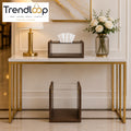 MODERN ACRYLIC & WOODEN TISSUE BOX WITH MATCHING DUSTBIN SET