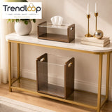 MODERN ACRYLIC & WOODEN TISSUE BOX WITH MATCHING DUSTBIN SET