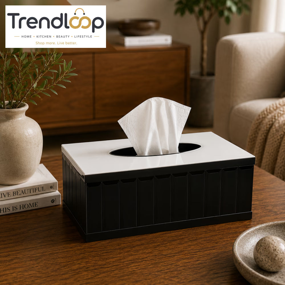 LUXURY MODERN ACRYLIC TISSUE BOX HOLDER - BLACK