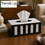 LUXURY MODERN ACRYLIC TISSUE BOX HOLDER - BLACK & WHITE