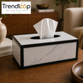 LUXURY MODERN ACRYLIC TISSUE BOX HOLDER - WHITE & CHARCOAL