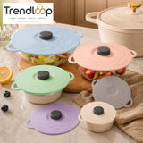 MULTI-SIZE REUSABLE SILICONE POT LID COVER SET – 5 PIECES FOOD FRESHNESS SEALING COVERS