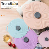 MULTI-SIZE REUSABLE SILICONE POT LID COVER SET – 5 PIECES FOOD FRESHNESS SEALING COVERS
