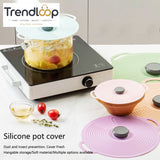 MULTI-SIZE REUSABLE SILICONE POT LID COVER SET – 5 PIECES FOOD FRESHNESS SEALING COVERS