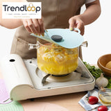 MULTI-SIZE REUSABLE SILICONE POT LID COVER SET – 5 PIECES FOOD FRESHNESS SEALING COVERS