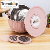MULTIFUNCTIONAL STAINLESS STEEL STRAINER & DRAIN BASKET BOWL SET
