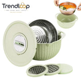 MULTIFUNCTIONAL STAINLESS STEEL STRAINER & DRAIN BASKET BOWL SET