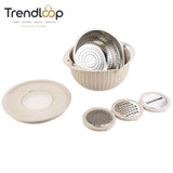 MULTIFUNCTIONAL STAINLESS STEEL STRAINER & DRAIN BASKET BOWL SET