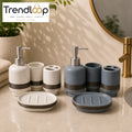 LUXURY SPECKLED CERAMIC 4-PIECE BATHROOM ACCESSORY SET