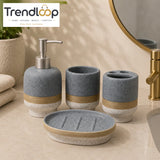 LUXURY SPECKLED CERAMIC 4-PIECE BATHROOM ACCESSORY SET