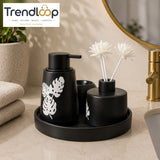 LUXURY CERAMIC SOAP DISPENSER & REED DIFFUSER SET WITH SERVING TRAY