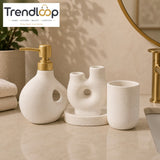 MODERN CERAMIC BATHROOM ACCESSORIES SET WITH SOAP DISPENSER