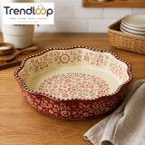 DANNY HOME 7" FLORAL PORCELAIN BAKING DISH OVEN-TO-TABLE BAKEWARE SM01-01