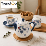 DANNY HOME 16-PIECE PORCELAIN TEA SET WITH FLORAL DESIGN SERVICE FOR 6 SF16T-012