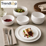 DANNY HOME 24-PIECE PORCELAIN DINNER SET CLASSIC WHITE SERVICE FOR 6 LML24W